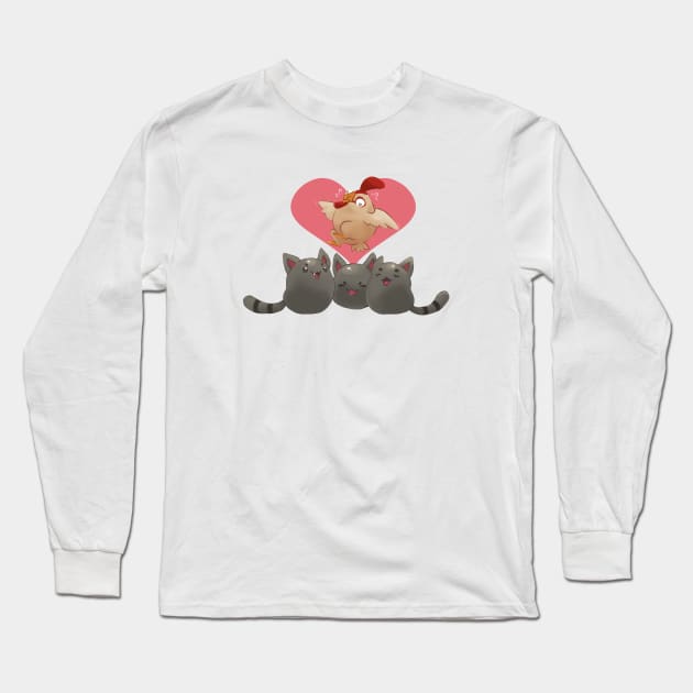 Thrown to the Kittens Long Sleeve T-Shirt by rainfinch